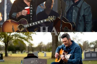 “He stood alone… but his voice carried two hearts” — Blake Shelton quietly visits Toby Keith’s grave and sings the song they never got to finish No livestream. No audience. Just Blake Shelton, a guitar, and the Oklahoma wind on Toby Keith’s first death anniversary. He came to his old friend’s grave with an unfinished promise — and sang the song they once wrote together but never recorded. The cemetery groundskeeper said they’d never heard a sound so sorrowful echo through the afternoon air. Blake said nothing afterward, just placed his cowboy hat on the headstone and walked away in silence. What makes a superstar return to where it all began… just to sing for someone who can no longer hear it?