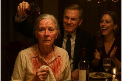 At the dinner table, my husband deliberately emptied his wine onto me, and both my daughter-in-law and granddaughter laughed out loud. I calmly dried my face and left without saying a word.