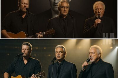 A TRIBUTE THAT CROSSED OCEANS AND GENRES: No one could have predicted it. In a moment that stunned the music world, country superstar Blake Shelton, legendary tenor Andrea Bocelli, and icon Tom Jones walked onto a single stage, and a roaring arena of 90,000 people fell into a silence so deep it felt like prayer.