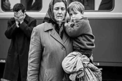 “Take him, please! I’m begging you!” —The woman practically shoved a worn leather suitcase into my hands and pushed the child toward me.