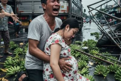 “This morning my husband told me to sell these bananas and then take my maternity leave—there’s only one month left until our baby is born.”