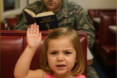 At a quiet roadside diner, a three-year-old girl curled her tiny hand into an S.O.S. signal. A soldier, seated a few booths away, noticed and casually offered her a piece of candy.
