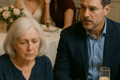 At my son’s wedding, my daughter-in-law made me sit alone at what she called the “loser’s table.” she whispered things she thought no one else could hear. then a man I’d never met leaned over and said quietly, “pretend you’re with me.” when she turned and saw him, her smile disappeared.