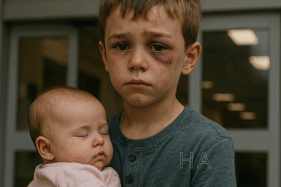 A bruised 7 year old boy walked into the ER carrying his baby sister—and what he said broke hear