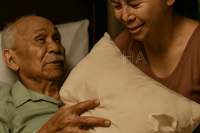 My father-in-law had no pension. I cared for him with all my heart for 12 years. With his last breath, he handed me a torn pillow and said, “For Maria.” When I opened it, I cried nonstop