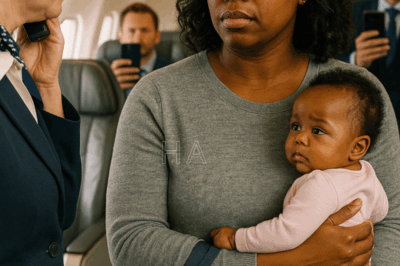 A flight attendant struck a Black mother who was cradling her baby. The cabin erupted in applause until a calm, authoritative voice echoed through the intercom, introducing himself as her husband and the CEO of the airline.