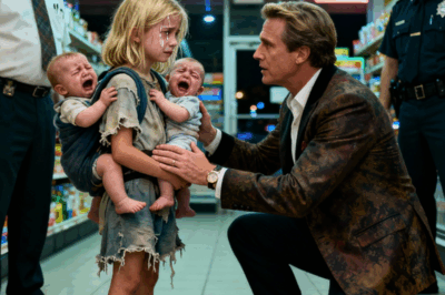 A homeless little girl was reported to the police by a store manager for stealing a box of milk for her two younger siblings, who were crying weakly from hunger — suddenly, a millionaire who witnessed the scene stepped forward…