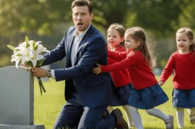He Came to His Ex-Wife’s Grave to Say Goodbye — But Three Triplet Girls Appeared and Called Him “Dad,” and What Happened Next Left Him Frozen