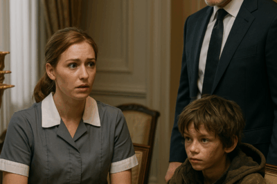 While my billionaire boss was away, I did the forbidden: I brought a dirty, homeless boy inside to share a warm stew. Just then, the front door opened. My boss walked in, and what he said left everyone utterly speechless