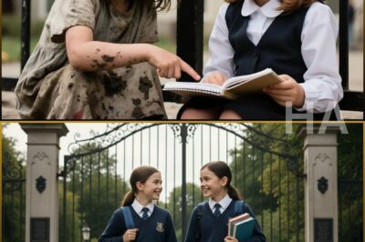 Billionaire dad goes to school and sees a homeless girl teaching his daughter math…..