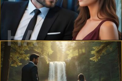 She came out of the waterfall naked, thinking she was alone, but froze when she saw her boss