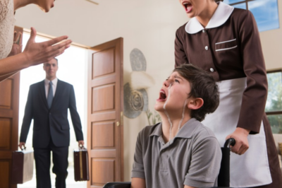 THE 7-YEAR-OLD BOY IN A WHEELCHAIR HELD BACK HIS TEARS