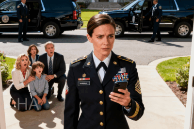 I—a female soldier who had just returned after three years on the border—was stopped at the gate of the mansion. My sister crossed her arms and said with contempt, “This elite family is full of successful business people. There’s no place here for a poor, insignificant soldier like you.” I didn’t move. I didn’t argue or explain. I simply took out my phone and dialed a familiar number: “Go ahead.” Five minutes later, they all went white and dropped to their knees, begging me to say something. They had no idea… I was never just an “ordinary soldier.”