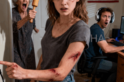 My husband was at his computer with headphones on while my mother-in-law beat me with a rolling pin, shouting, “This is for not taking out the trash!” I waited until she ran out of breath, then quietly stepped toward the outlet. When she understood what I was about to do, she screamed in panic, “No, don’t… not that…”