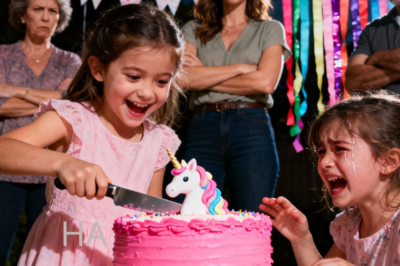 At my daughter’s fifth birthday party, they gave the knife to my niece and told her to cut the cake while my little girl stood there crying, begging to blow out her own candles.