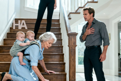 The Millionaire Came Home Expecting A Quiet Evening — But When He Heard His Mother Whisper, ‘My Back Hurts, Ma’am,’ While She Scrubbed The Cold Floor With His Two Babies Strapped To Her Tired Back, He Discovered What His Wife Had Been Doing Behind His Back, And The Truth That Followed Changed His Life Forever