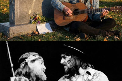 WILLIE’S FINAL PROMISE TO THE HIGHWAYMEN 💔 Willie didn’t bring a crowd, just his battered guitar Trigger and a promise kept to an old friend. In the quiet golden hour of dusk, the legend was seen sitting alone beside Waylon Jennings’ grave, worlds away from the neon lights of the stage. He wasn’t performing. He was completing a pact made decades ago on a tour bus. As he strummed a haunting, slowed-down version of “City of New Orleans,” a groundskeeper nearby claimed Willie changed the final lyrics to a message meant only for the brothers who went ahead. But it’s what he left sitting on the headstone as the sun went down—and the heartbreaking secret behind that specific date—that has fans in tears. It wasn’t just a visit; it was the end of an era.