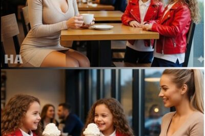 The blind date was empty—until little twin girls walked in and said,“My Daddy’s sorry he’s late