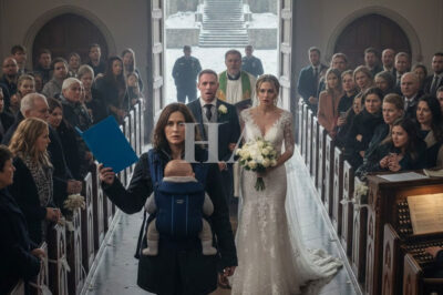 Six weeks after my husband walked out on me and our newborn during a blizzard, I stepped into his wedding carrying the one thing he never imagined I’d possess.