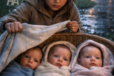 POOR GIRL FINDS ABANDONED TRIPLETS IN THE RAIN… THEN A BLACK SEDAN STOPS OUTSIDE YOUR DOOR