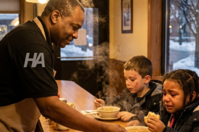 YOU FED TWO FREEZING KIDS FOR FREE… THEN THEY VANISHED. 22 YEARS LATER, A ROLLS-ROYCE STOPPED AT YOUR DOOR AND YOU BROKE IN THE SNOW.