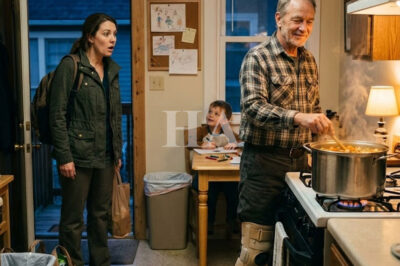 I took in a homeless man with a leg brace for one night because my son couldn’t stop staring at him in the cold. I left for work the next morning expecting him to be gone by evening. When I came back exhausted, my apartment didn’t look the same—clean counters, trash out, the door fixed, food simmering on the stove