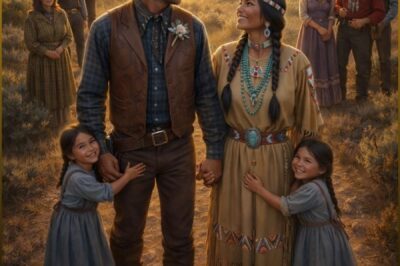 WHEN TWO MOTHERLESS COWBOY GIRLS IN THE NEW MEXICO TERRITORY POINTED TO AN APACHE BASKET WEAVER AND SAID “WE WANT HER FOR OUR MOM,” A WIDOWED RANCHER LAUGHED IN SHOCK, A WHOLE TRADING POST FELL SILENT, AND THE SIMPLE CHILDISH WISH THAT SHOULD HAVE DIED IN EMBARRASSMENT INSTEAD IGNITED A LOVE STORY, A TOWN FEUD, A NIGHT OF FIRE, AND A FRONTIER FAMILY BRAVE ENOUGH TO WALK BETWEEN WORLDS