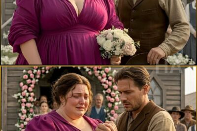 THE RANCHER MARRIED THE WOMAN EVERYONE IN DRY CREEK CALLED TOO BIG, TOO PLAIN, AND TOO BROKEN TO MATTER… BY SUNSET, GUNMEN WERE SHOOTING AT HIS WAGON, AND BY DAWN HE LEARNED HIS “LAST-CHANCE BRIDE” WAS CARRYING THE ONE SECRET THAT COULD BURN HALF THE VALLEY TO THE GROUND
