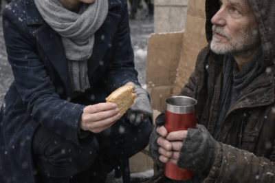 YOU WERE FIRED FOR FEEDING A HOMELESS STRANGER… THEN THE NEXT MORNING HE TOOK OFF THE DISGUISE AND SAID, “I’M THE BILLIONAIRE WHO OWNS EVERYTHING”