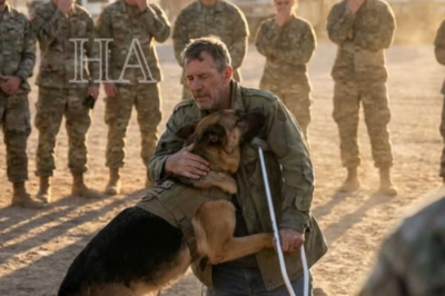 When a military K9 suddenly charged toward a badly wounded veteran struggling on crutches, the entire base braced for disaster. But in the seconds that followed, the dog’s unexpected act stunned everyone—and even the toughest soldiers were left quietly wiping away tears.