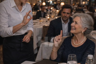 A Humble Waitress Patiently Served a Deaf Elderly Woman, Never Knowing She Was a Billionaire’s Mother. Minutes Later, a Buried Secret Came Out…