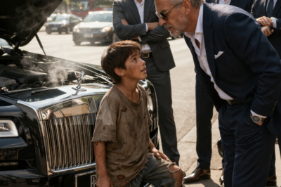 A RAGGED LITTLE BOY LOOKED AT THE BILLIONAIRE’S DEAD ROLLS-ROYCE AND SAID, “I CAN FIX IT… JUST GIVE ME $10 FOR FOOD FOR MY BROTHERS.” THE MEN LAUGHED… UNTIL HE DID THE IMPOSSIBLE.