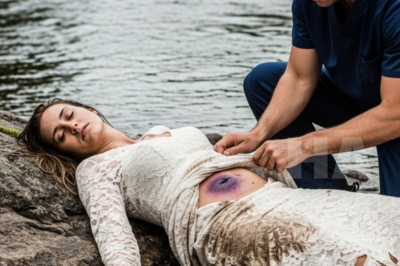 I THREW MYSELF INTO THE RIVER IN MY WEDDING DRESS JUST 43 MINUTES BEFORE THE CEREMONY… BUT WHEN THE SURGEON WHO SAVED ME LIFTED THE SOAKED FABRIC TO CHECK IF I WAS STILL BREATHING, HE FROZE AT THE SECRET STRAPPED UNDERNEATH