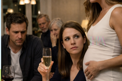 SHE STOOD AT YOUR BIRTHDAY DINNER, SMILED LIKE SHE HAD ALREADY WON, AND ANNOUNCED SHE WAS PREGNANT WITH YOUR HUSBAND’S BABY… BUT WHEN YOU RAISED YOUR GLASS, REVEALED YOU HAD DIVORCED HIM WEEKS AGO, AND EXPOSED THE DARKER SECRET THEY NEVER SAW COMING, THE ENTIRE TABLE FROZE AS YOUR SISTER, YOUR EX, AND YOUR OWN FAMILY WATCHED THEIR PERFECT LITTLE BETRAYAL COLLAPSE IN PUBLIC
