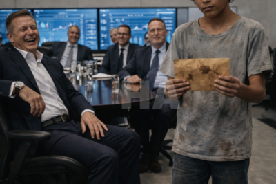 “I’M ONLY HERE TO RETURN THIS ENVELOPE.” THE BILLIONAIRE LAUGHED IN HIS FACE… UNTIL THE REAL OWNER WATCHING FROM BEHIND THE GLASS ORDERED, “DON’T LET THAT BOY LEAVE.” WHAT WAS INSIDE THAT TRASH-STAINED ENVELOPE WAS ABOUT TO EXPOSE A SECRET NOBODY IN THAT BUILDING WAS READY FOR.