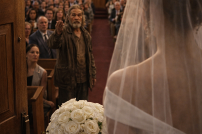 THE GROOM RAN, THE CHURCH WENT SILENT, AND THEN THE MAN EVERYONE CALLED A “BEGGAR” STOOD UP, WALKED TO THE FRONT, AND ASKED YOU A QUESTION THAT LEFT THE WHOLE ROOM SHAKING