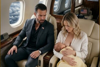 He wouldn’t allow anyone to touch his screaming baby at an altitude of 30,000 feet, until a distraught nurse clutched the infant to her chest… and the billionaire’s next action revealed a secret no one expected.