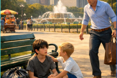 THE BOY UNDER THE PARK BENCH LOOKED UP AT THE MILLIONAIRE’S SON AND SAID ONE SENTENCE THAT SHATTERED A FAMILY