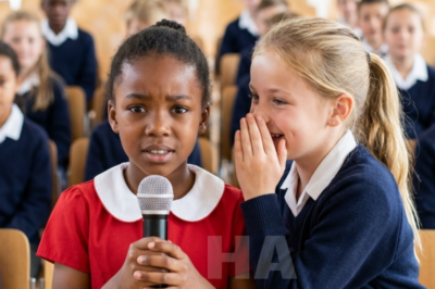 THEY HANDED HER THE MIC TO MOCK “THE JANITOR’S DAUGHTER”… BUT THE SECOND SHE OPENED HER MOUTH, THE ENTIRE AUDITORIUM WENT SILENT