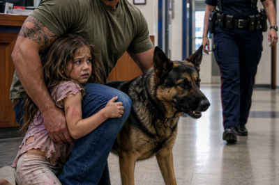 THE LITTLE GIRL BEGGED ME NOT TO LET THE OFFICER TAKE HER—AND WHEN MY DOG BARED HIS TEETH, I REALIZED THE REAL DANGER WAS ALREADY INSIDE THE STATION
