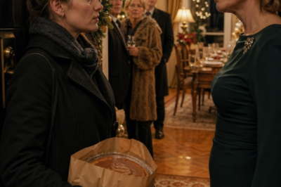 You opened the door.  Cold December air rushed into the foyer, carrying the smell of snow, leather, and city rain. Standing on the porch was a tall man in a charcoal overcoat, holding a black leather case in one hand and a phone in the other. Behind him, parked along the curb, were three black SUVs your parents’ neighbors were already peeking at through their curtains