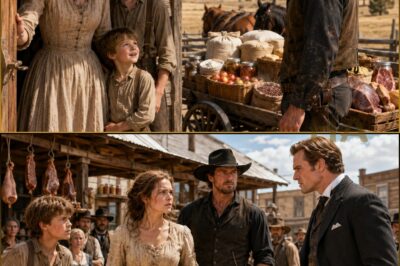 “She Isn’t Worth Feeding,” the Town Millionaire Sneered—Then the Silent Rancher Knocked With a Wagon Full of Hope