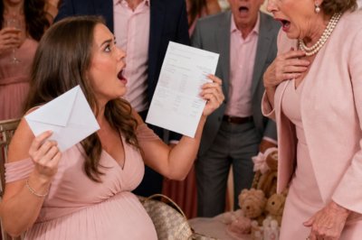 My Mother-in-Law Thought She Was Destroying Me at My Baby Shower… Until One Line Revealed She Had Stolen From Us