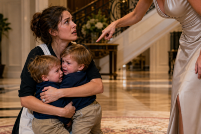 The Nanny Was Kneeling on the Floor Protecting His Twins… Then the “Blind” Millionaire Took Off His Glasses and Destroyed His Fiancée
