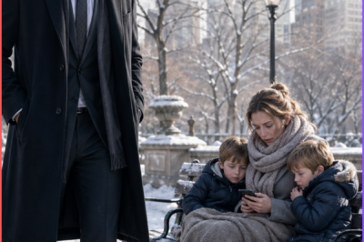 Wealthy CEO Shocked to See His Ex-Wife and Twins on a Park Bench—Texting for Shelter in the Cold…