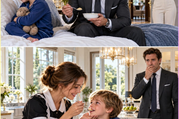 The CEO’s Son Refused Every Meal Until the New Maid Fed Him One Bite a...