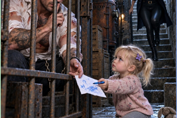 Three-year-old Poppy Hart shoved a blue crayon through the iron bars a...